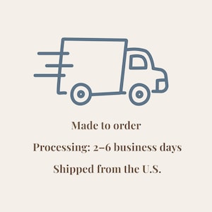 May include: A blue line art illustration of a delivery truck with motion lines, above the text "Made to order". The image is on a beige background.