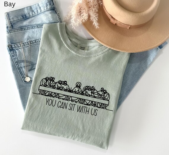 Minimalistic Christian T-Shirt for Women Faith-Based Shirt Lords Last Supper Religious Apparel Christianity Clothing Gift Idea for Him Her