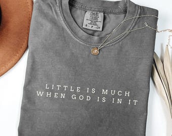 Minimalist Faith-Based Christian T-shirt with Bible Verse Inspirational Religious Apparel Comfort Colors Gift Idea for Women Gifts for Men