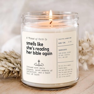 Vela aromática inspirada en la fe, huele como si estuviera leyendo la Biblia de nuevo, regalo acogedor para amigos espirituales, decoración del hogar, regalos cristianos