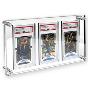 Casemon Premium acrilico 3 PSA Card Display Frame con supporti a parete Carta Invincibile