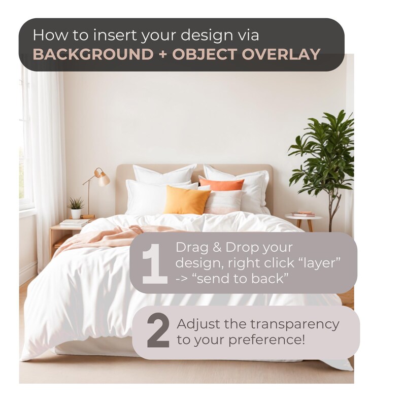 White Bedding Mockup Drag and Drop Bedding Canva Template Duvet Cover ...