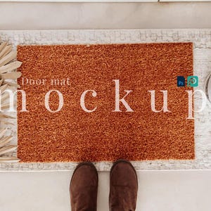 24 x 16 Coir Doormat mockup PSD smart object boho doormat mockup digital doormat PSD elegant doormat png overlay front doormat template