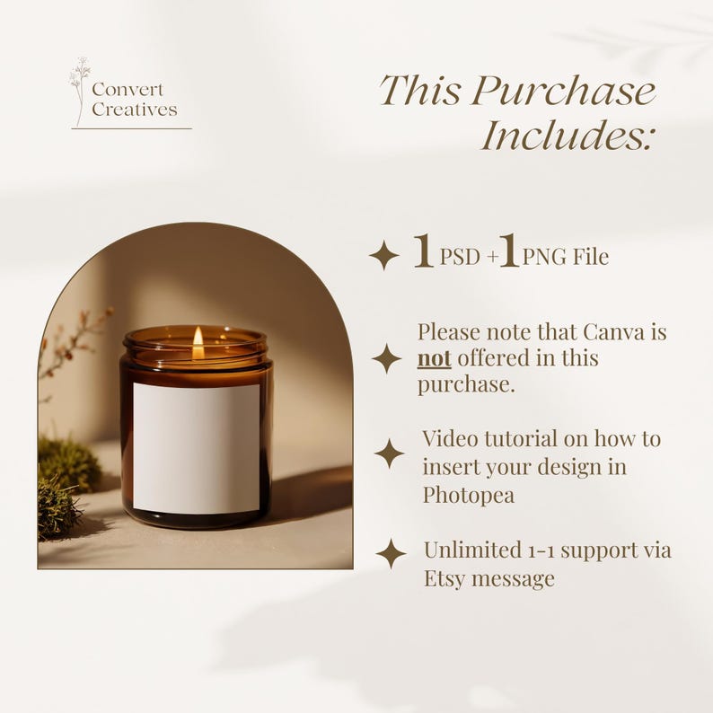Amber Candle Mockup PSD Minimal Desert Candle Label Mockup Amber Candle ...