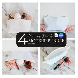 Printify アクセサリーポーチ Tボトム モックアップバンドル ドラッグアンドドロップ メイクアップポーチ Canva テンプレート キャンバスポーチバッグ PSD スマートオブジェクト 女性用ポーチ