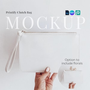 2er Set Clutch Tasche mit Hand PSD Smart-Objekt Frau, die Clutch Mockup in der Hand hält Kupplung Mockup