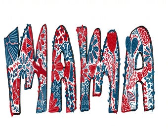 Patriottische Mama bloemen digitale PNG commercieel gebruik rode en blauwe bloemen PNG-ontwerp handgetekende bloemen rode en blauwe hoge resolutie bloemen Mama