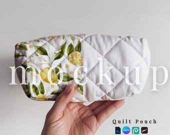 Quilt zakje mockup PSD buideltas Procreate quiltstof mockup make-uptas PSD digitaal oppervlaktepatroon designer etui, ontwerp png PNGEgg