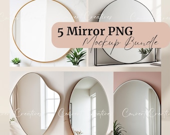 Mirror Mockup bundle bedroom mirror for decal positive affirmation design motivational quotes display idea room decor design mirror vinyl