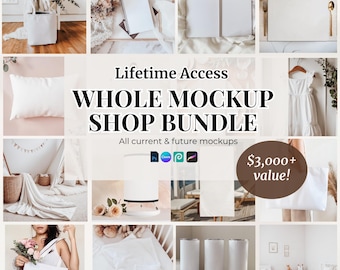 Whole shop mockup bundle lifetime access mockup Canva PSD mockup bundle full mockup bundle for Procreate Printify POD mockup bundle AOP mock