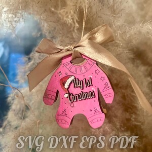 Adorno navideño SVG para mi primer bebé / Recuerdo personalizado / Bonita decoración navideña para nuevos padres