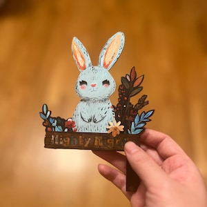 Bearbeitbares Häschen SVG, Lichtschalterabdeckung - Niedliches Osterornament aus Holz, anpassbare Gravur, DIY Geschenk SVG Download