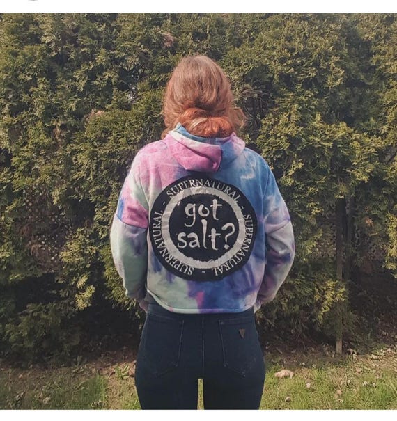 Tie Dye Supernatural Thrifted Crop Hoodie Thrifted Upcycled Second Hand Ardene Brand Size Small Witchy Vibes Etsy UK