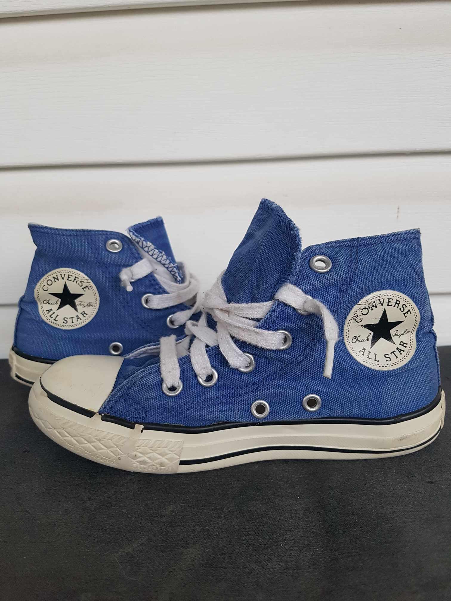 Blue Thrifted Vintage High Top Kids Converse All Star Sneakers Second Hand Shoes Sustainable Kids Casual Sneakers Upcycled Classic Shoes Etsy Canada