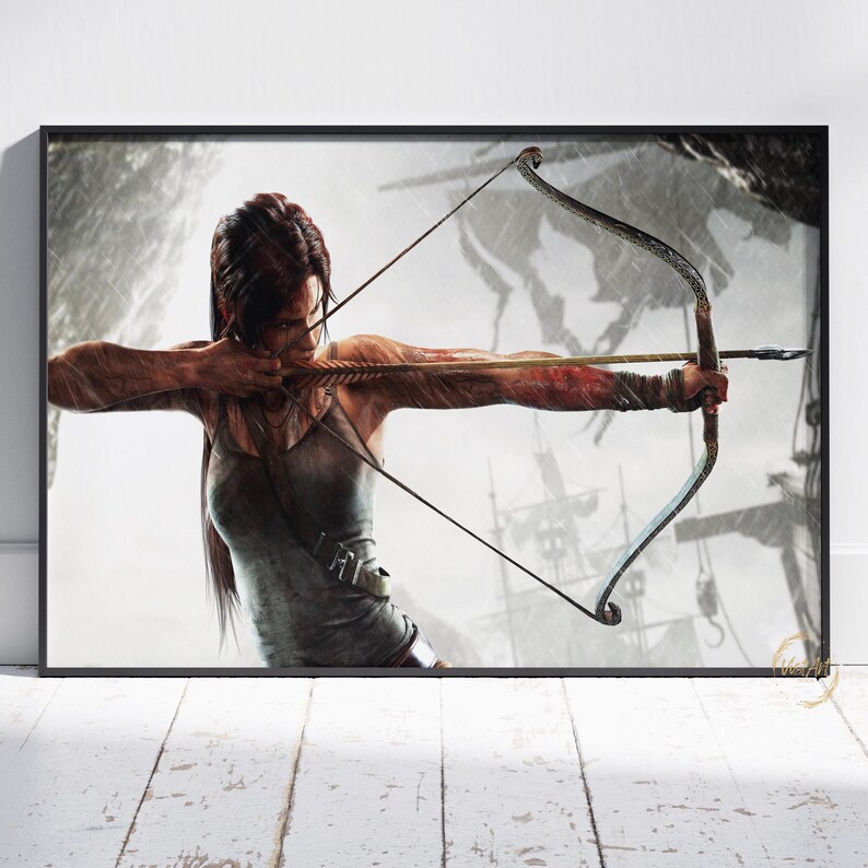Tomb Raider Poster Lara Croft Wall Art Rolled Canvas Print High Quality ...