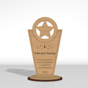 Award Trophy SVG Bundle, Wooden Trophy Laser Cut Files, Certificate Award Plaque SVG, Glowforge Download image 7