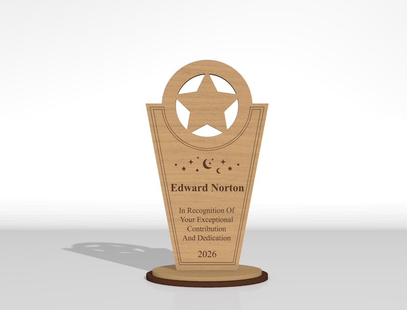 Award Trophy SVG Bundle, Wooden Trophy Laser Cut Files, Certificate Award Plaque SVG, Glowforge Download image 7