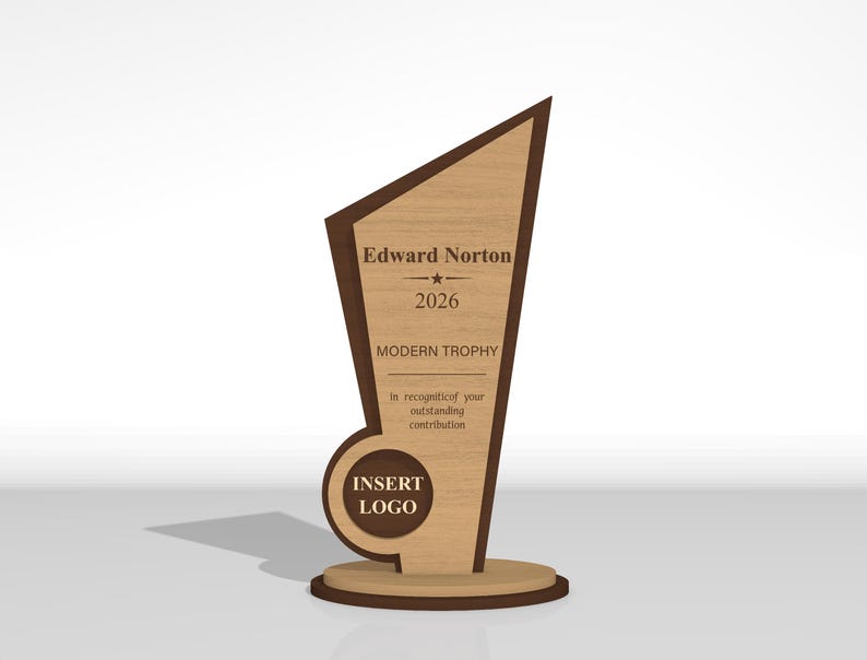 Award Trophy SVG Bundle, Wooden Trophy Laser Cut Files, Certificate Award Plaque SVG, Glowforge Download image 12