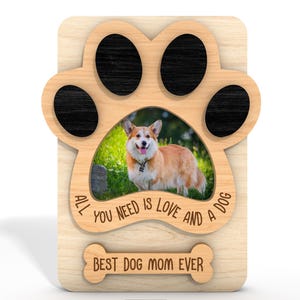 Haustier-Fotomagnet-Fotorahmen-Magnet-Svg, Haustier-Holz-Fotorahmen-Svg, beste Hundmutter überhaupt Svg, Haustier-Liebhaber-Datei, Fotorahmen-Svg, Glowforge SVG-Datei