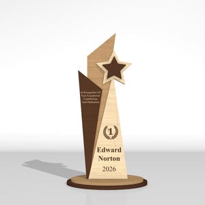 Award Trophy SVG Bundle, Wooden Trophy Laser Cut Files, Certificate Award Plaque SVG, Glowforge Download image 17