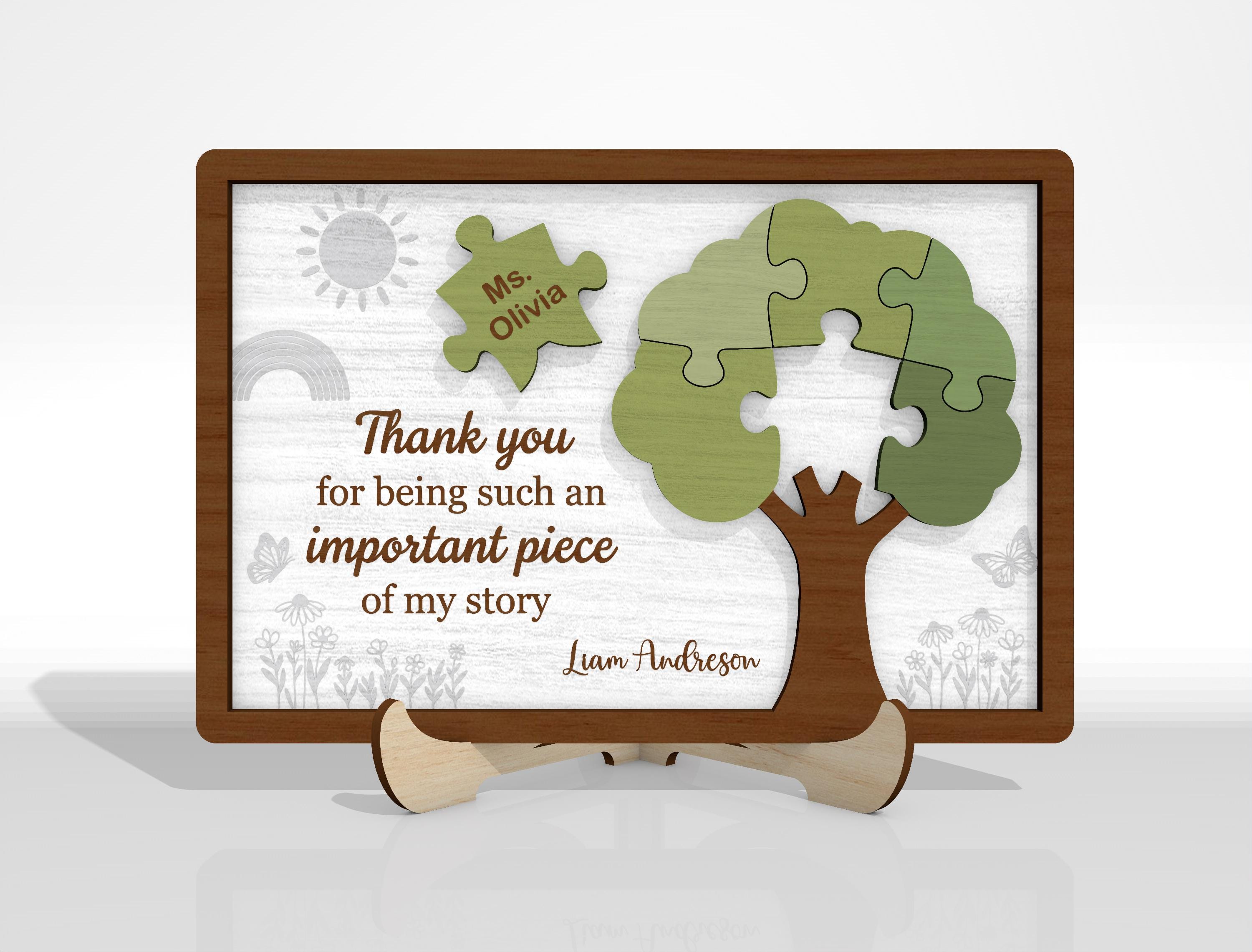 Teacher Appreciation Puzzle Sign SVG Bundle, Thank You Teacher Laser ...