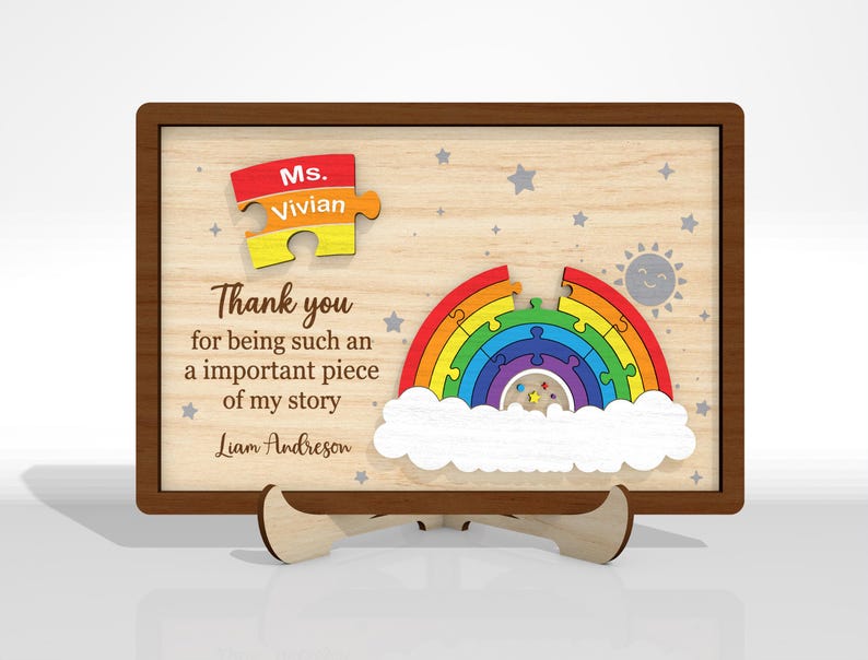 Teacher Appreciation Puzzle Sign SVG Bundle, Thank You Teacher Laser ...
