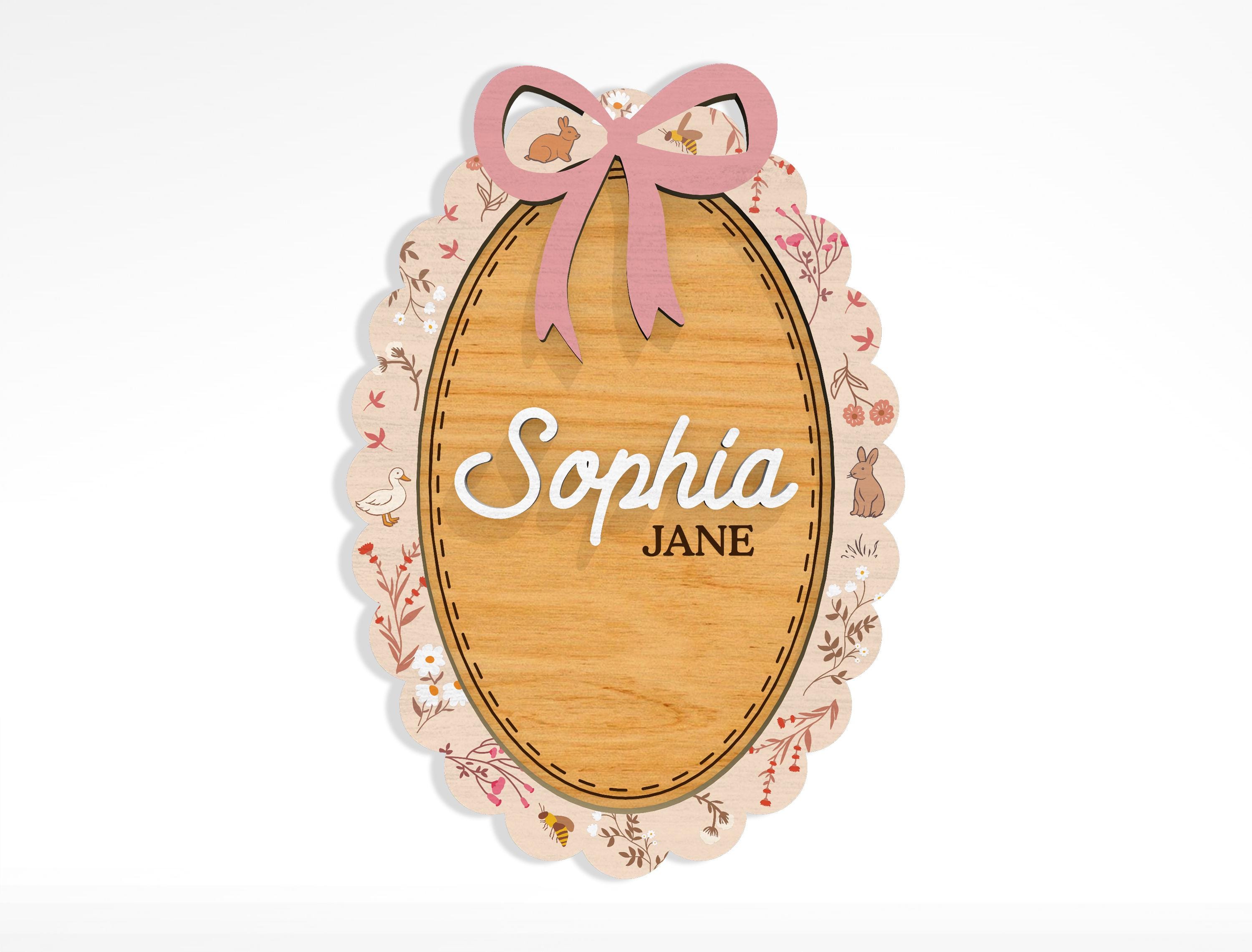 Floral Hospital Baby Name Sign SVG, Personalized Baby Birth Stats SVG ...