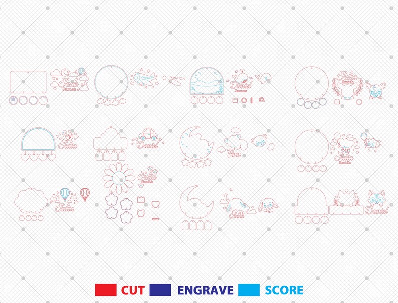 Baby Birth Stats Sign SVG Bundle, Nursery Name Sign Laser Cut File ...