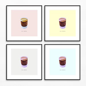 Pop Espresso Shot Watercolor Print | Full-Bodied Coffee | Wall Art | Pop Foodie Studio | The Cody