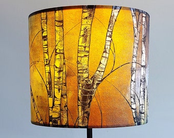 Silver Birch Tree Lampshade: Handmade Woodland Drum Shade - Small