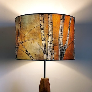 Silver Birch Trees Medium Drum Lampshade (30cm) by Lily Greenwood - Table Lamp/Floor Lamp/Standard Lamp/Ceiling Light - Woodland