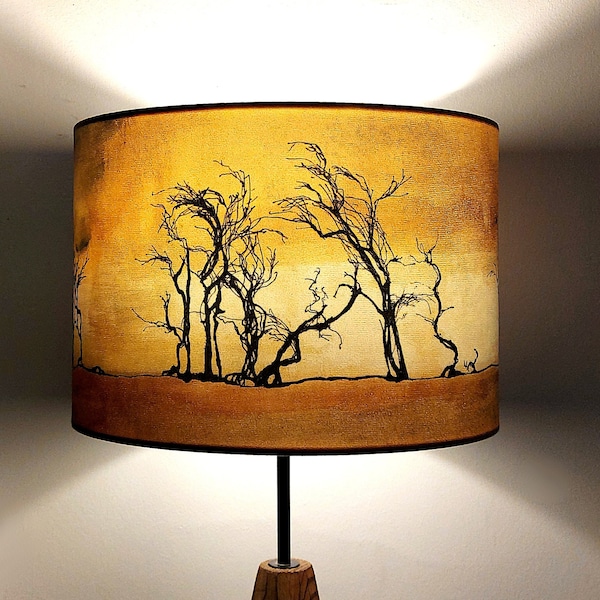 Abat-jour tambour moyen Hawthorn Trees (30 cm) par Lily Greenwood - Lampe de table/Lampadaire sur pied/Lampadaire standard/Plafonnier - Bois