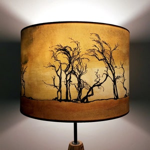 Hawthorn Trees Medium Drum Lampshade (30cm) by Lily Greenwood - Table Lamp/Floor Lamp/Standard Lamp/Ceiling Light/Pendant - Woodland- Nature
