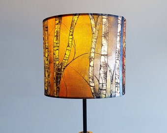 Silver Birch Tree Lampshade: Handmade Woodland Drum Shade - Small
