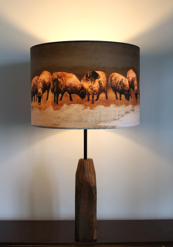 Winter Swaledales Medium Drum Lampshade 30cm by Lily Greenwood