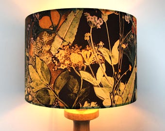 Spring Hedgerow Drum Lampshade: Nature-Inspired Floral Light Shade