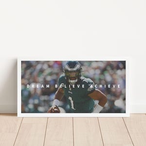 Jalen Hurts Poster - Panoramic Football Wall Art | Inspirational NFL Poster for Sports Fans