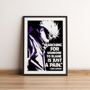 Jujutsu Kaisen Poster, Gojo Satoru Print, Anime Art, Anime Poster, Anime Wall Art