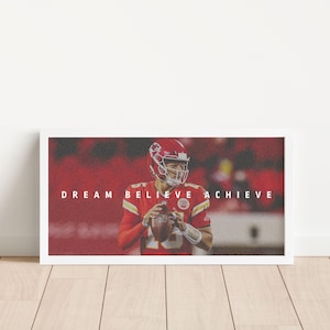 Patrick Mahomes Poster - Panoramic Football Wall Art | Inspirational NFL Poster for Sports Fans