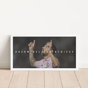 Lionel Messi Poster - Panoramic Soccer Wall Art | Inspirational MLS Poster for Sports Fans
