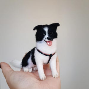 Custom Wool Felt Dog Sculpture, Needle Felted Animal Figurine, Pet Loss Memorial, Anniversary Gift for Pet Lover, Dog Memorial Sculpture