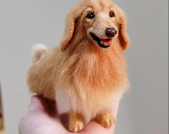 Custom Needle Felted Pet Portrait: Realistic Wool Dog Replica