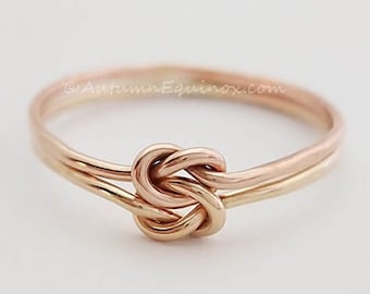 Chunky Double Knot Ring 14k Yellow Rose Gold Filled BFF Ring Love Knot Ring Bridesmaid Ring