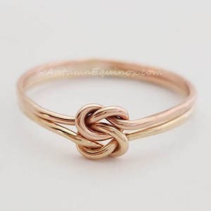 Chunky Double Knot Ring 14k Yellow Rose Gold Filled BFF Ring Love Knot Ring Bridesmaid Ring