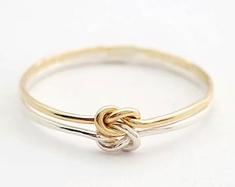 Double Love Knot Ring Sterling Silver Gold Filled