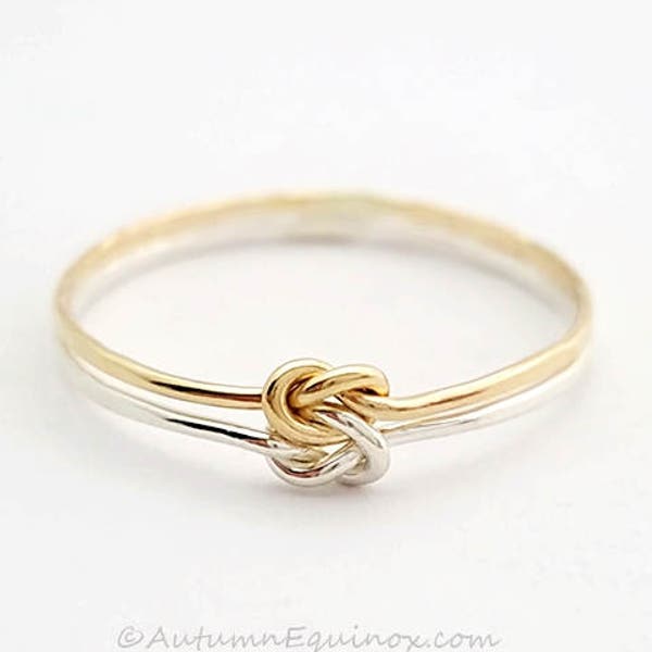 Double Love Knot Ring Sterling Silver Gold Filled