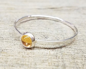 Citrine Ring Sterling Silver Stacking Ring