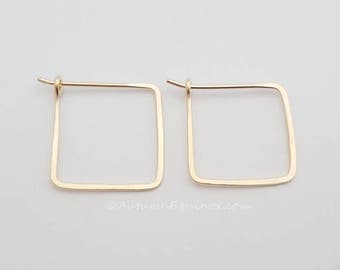 Square Hoop Earrings 14k Gold Filled