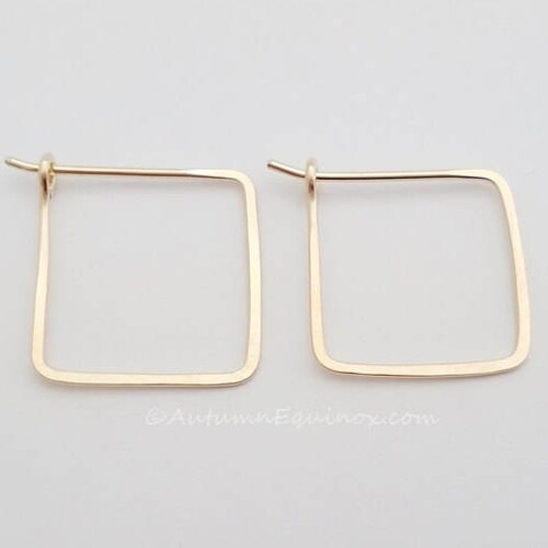 Delicate Gold Hoop Earrings 2 Inch Elegant Thin Gold Filled Etsy