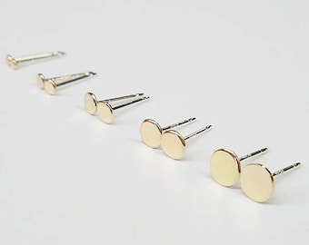 Small Circle Stud Earrings Minimalist Stud Earrings 14k Gold Filled